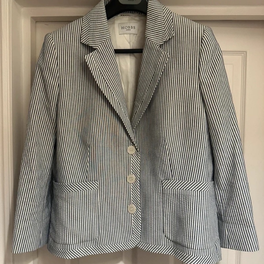 Hobbs Women's Pinstripe Blazer - Black and White